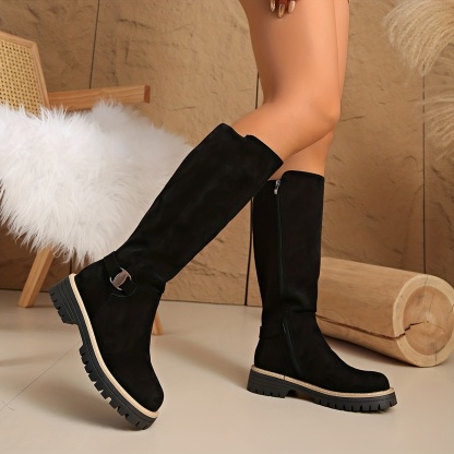 Full-Length Round-Toe Over-the-Knee Boots