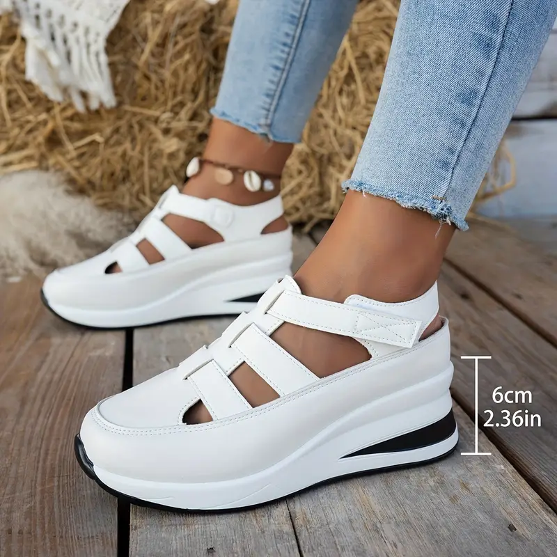 womens chunky heel sandals pu cover sole round   tape closure solid   hand wash or   only details 2