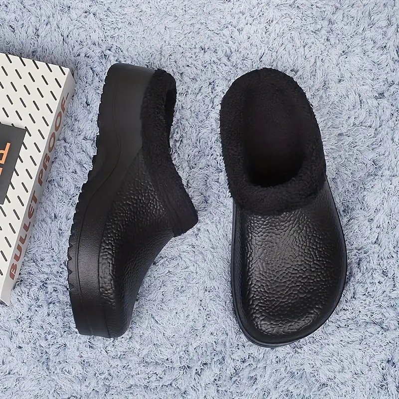 womens anti slip high quality thickened eva sole odor resistant winter casual shoes for kitchen   restaurant use black   with cushioned lining and breathable fabric designed for healthcare professionals details 0