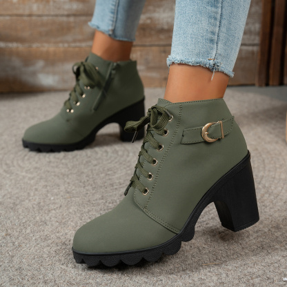 Women Chunky Heel Ankle Boots