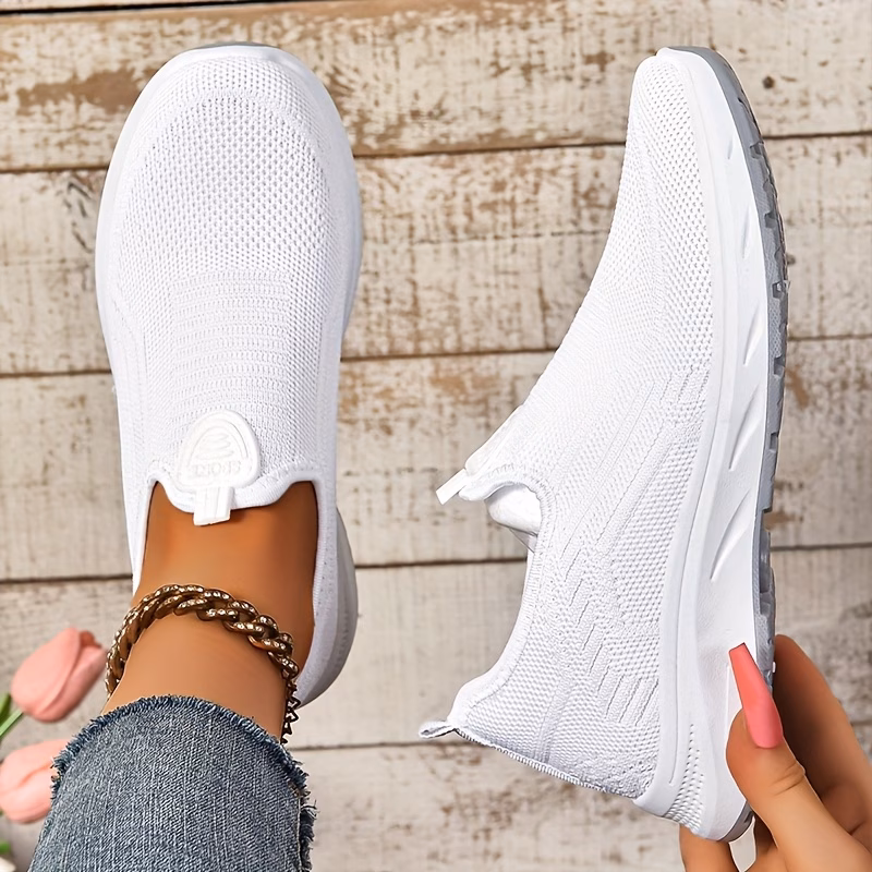 womens casual slip on sneakers non slip soft and comfortable mesh knit upper for breathable lightweight slip resistant and durable women shoes details 2