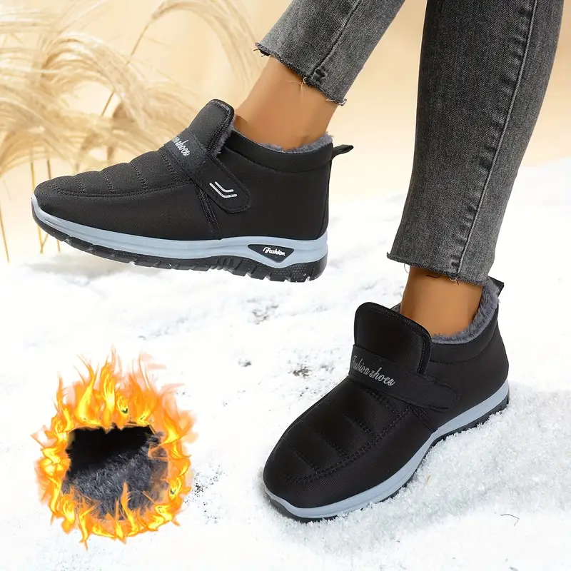 womens winter boots slip on ankle boots with closure non slip pvc sole warm lightweight cold weather shoes for   parties burgundy red black gift for women winter shoes travel winter footwear plush lined interior details 2