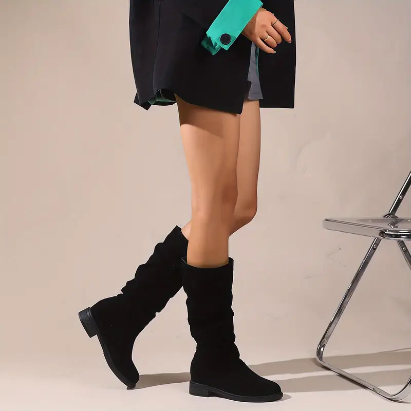 womens slouchy   calf boots comfortable round toe pull on shoes classic boots for koningsdag   day details 1