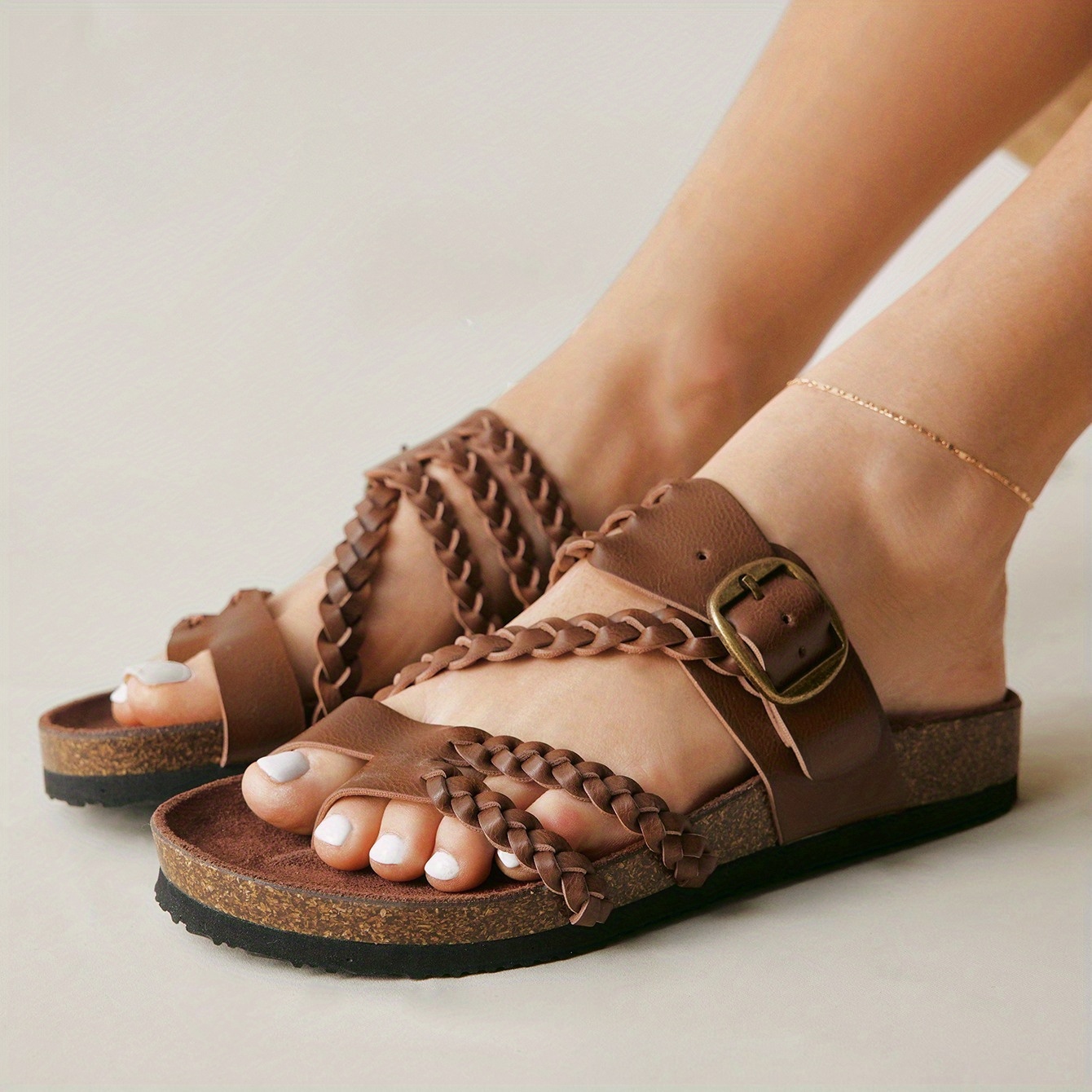 Women's Woven Soft Sole Flat Sandals