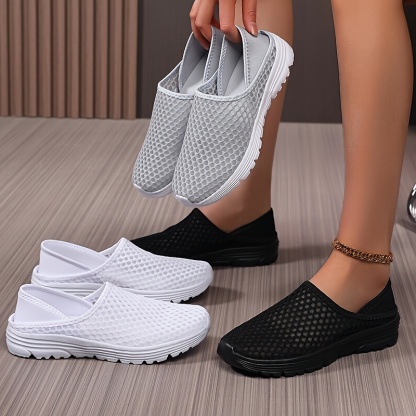 Women'S Lightweight Slip-On Mules Sneakers - Breathable Mesh Fabric Upper