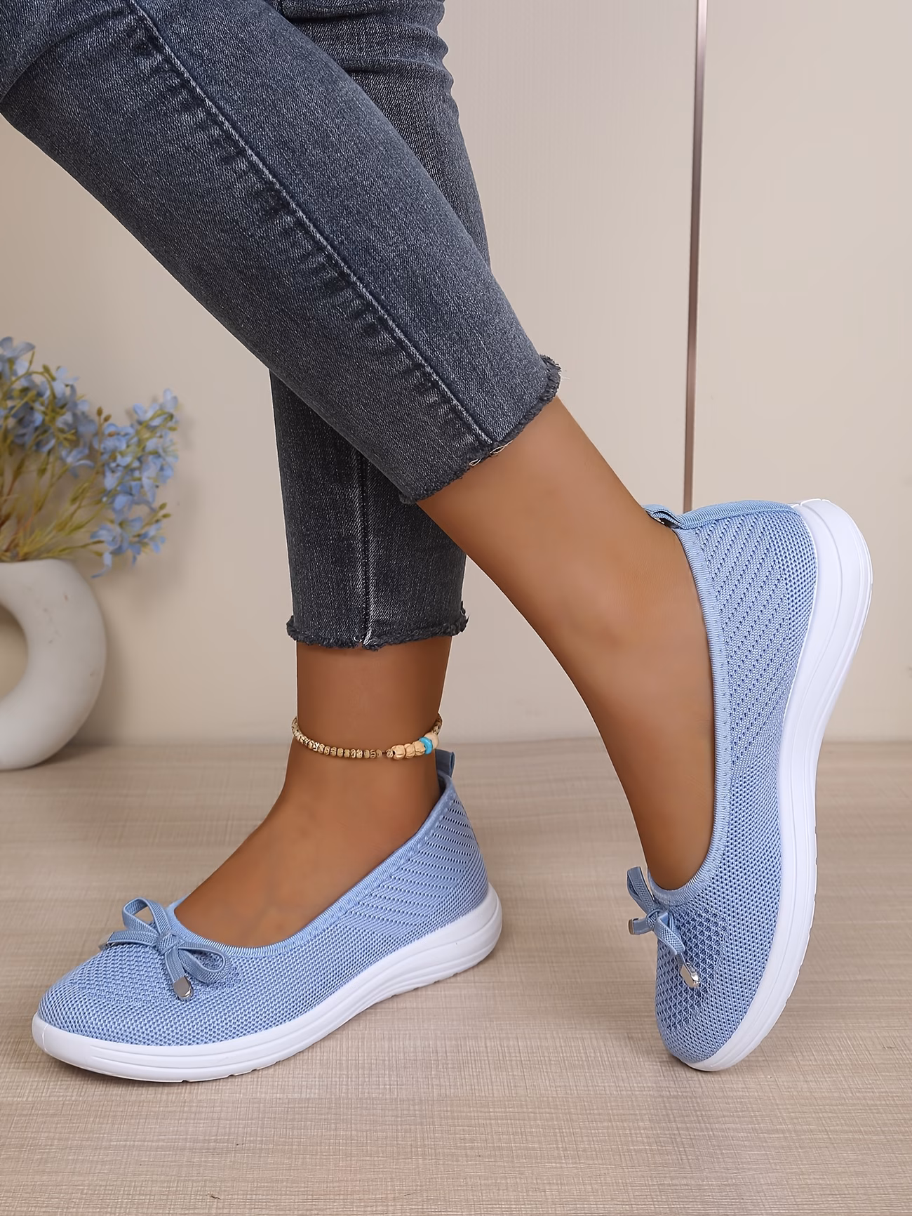   weave mesh upper breathable casual shoes soft sole anti slip shallow   lazy shoes women shoes sneakers details 11