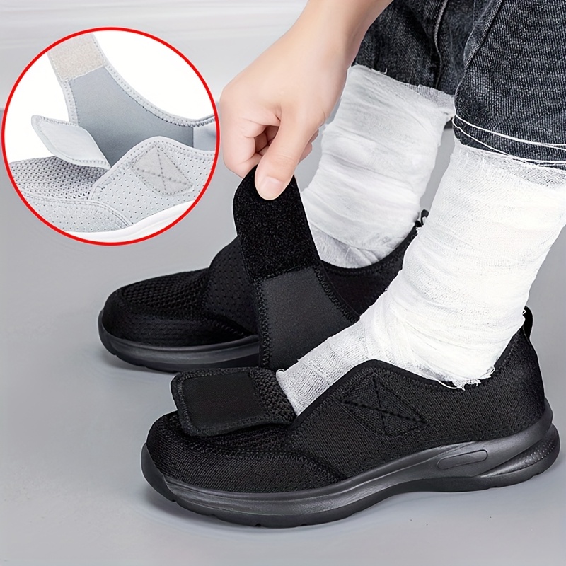 Orthopedic Wide Feet Swollen Walking Shoes - Adjustable Hook-and-Loop Fastener Closure