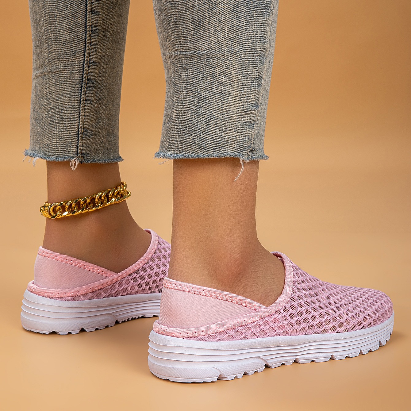 Women'S Lightweight Slip-On Mules Sneakers - Breathable Mesh Fabric Upper