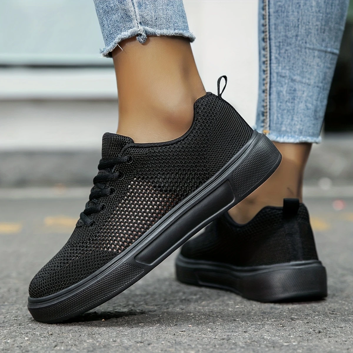 womens breathable mesh sneakers lightweight   walking shoes with eva cushioned sole stability support white   for casual light athletic wear   details 3