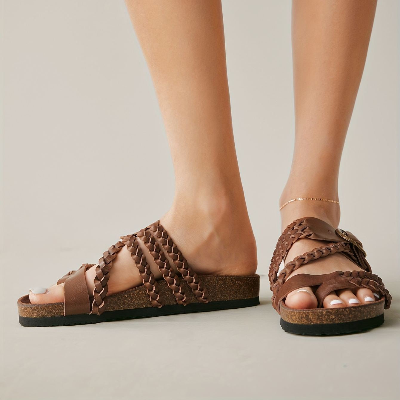 Women's Woven Soft Sole Flat Sandals