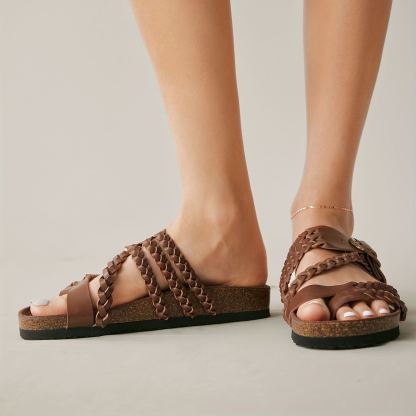 Women's Woven Soft Sole Flat Sandals