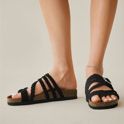 Women's Woven Soft Sole Flat Sandals