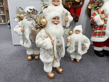 Handmade Xmas Luxury Navidad 30/40/60/80cm Standing Santa Claus Doll Figurines Christmas Large Decoration Christmas Santa Claus