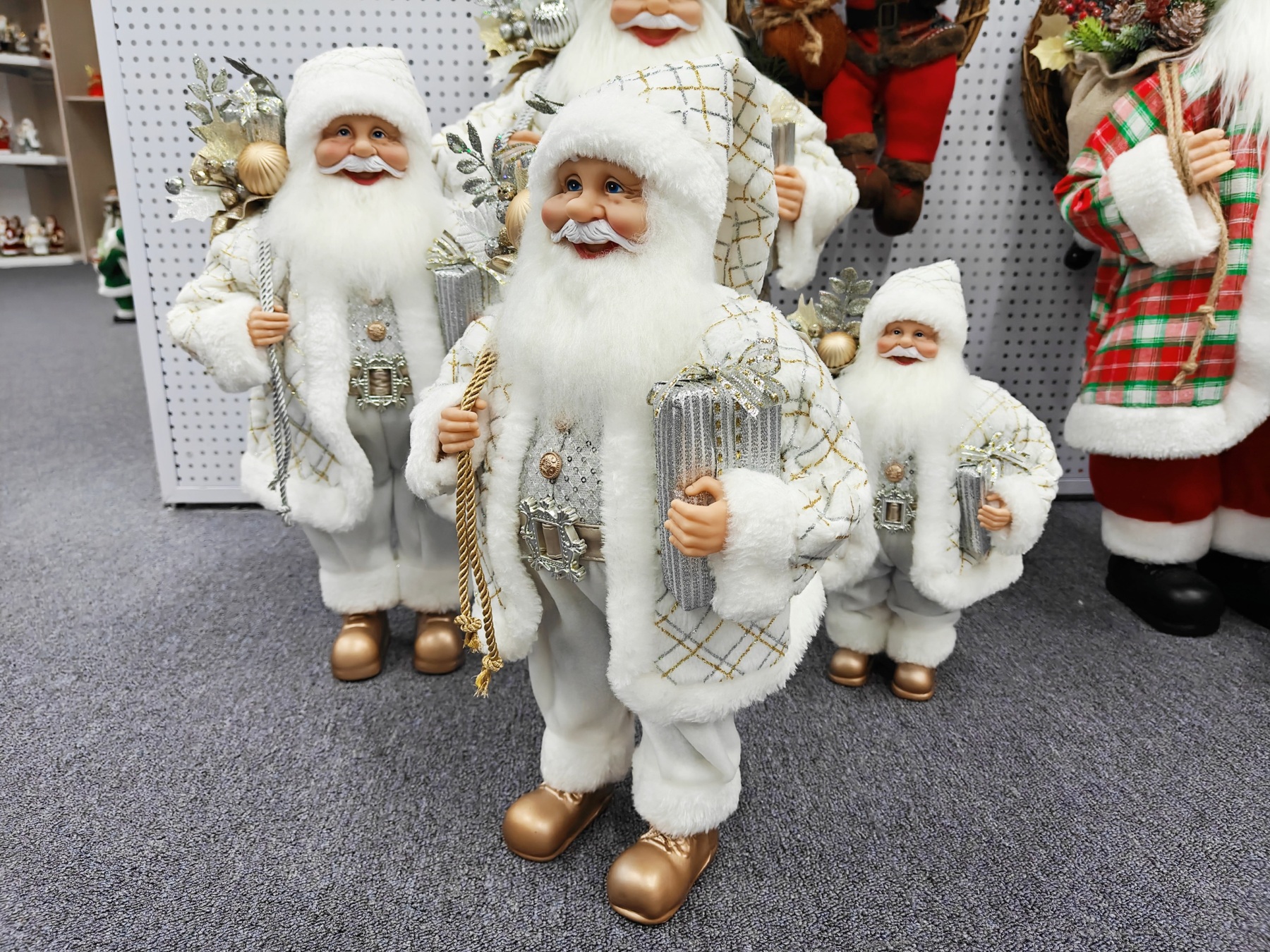 Handmade Xmas Luxury Navidad 30/40/60/80cm Standing Santa Claus Doll Figurines Christmas Large Decoration Christmas Santa Claus