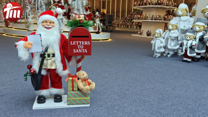 24" Luxury Standing Santa Mailbox with Acoustical Control Light Musical Christmas Decor