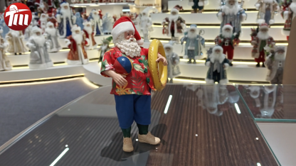 12inch Polyester Fabric Eco-Friendly Handicraft Durable Christmas Santa Claus Ornaments Vacation-style Santa Decor Xmas Figurine