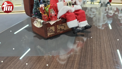 9" Sitting SANTA CLAUS Classic Eco-Friendly Jewelry Box Snowman Xmas Gifts Polyester Fabric Santa Doll