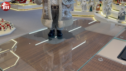 45cm Xmas Handmade Luxury Santa Claus Doll with Sleigh And Christmas Gift Bag Handicraft Santa Claus Indoor Decoration