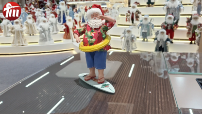 12inch Resin Noel Navidad Christmas Ornaments Standing Santa Claus Decor Xmas Figurine & Toys Polyresin Surfing Santa Claus Doll