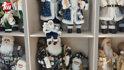 Xmas Ornament Navidad Artificial 30/40/60/80cm Blue Sliver Santa Claus Doll Christmas Decoration Large Santa Claus