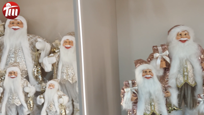 Xmas Luxury Navidad 30/40/60/80cm Standing Santa Claus Doll Figurines Christmas Large Decoration Christmas Santa Claus