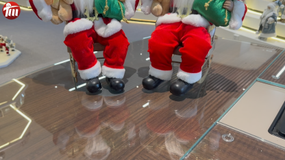 40CM Handmade Santa Claus Sitting On a Rocking Chair with Xmas Bag and Santa Bear Musical Santa Claus Doll Christmas Decoration