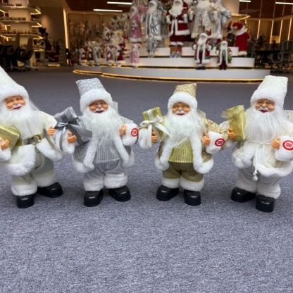 30cm Handmade Musical Dancing Santa Claus Doll Christmas Ornament Tabletop Decoration for Xmas Gifts Home Display Santa Claus