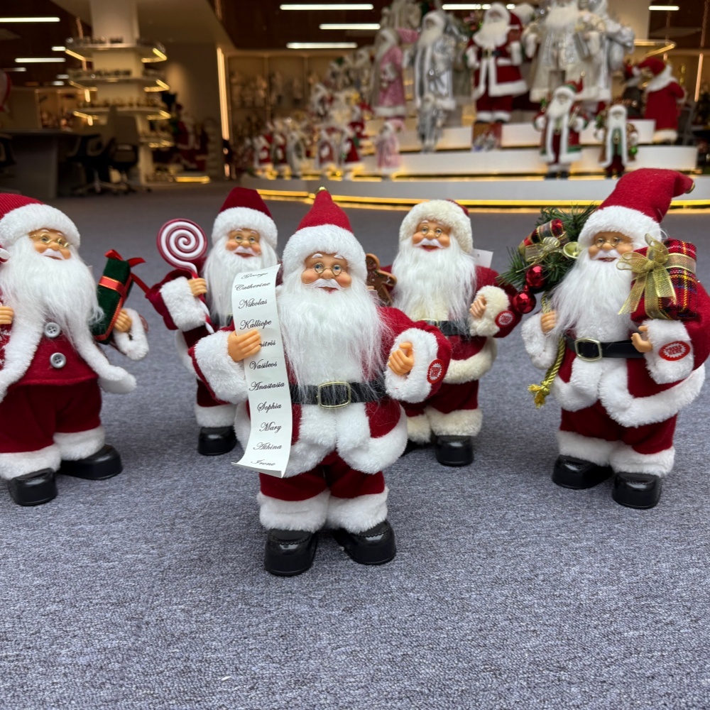 30cm Handmade Musical Dancing Santa Claus Doll Christmas Ornament Tabletop Decoration for Xmas Gifts Home Display Santa Claus
