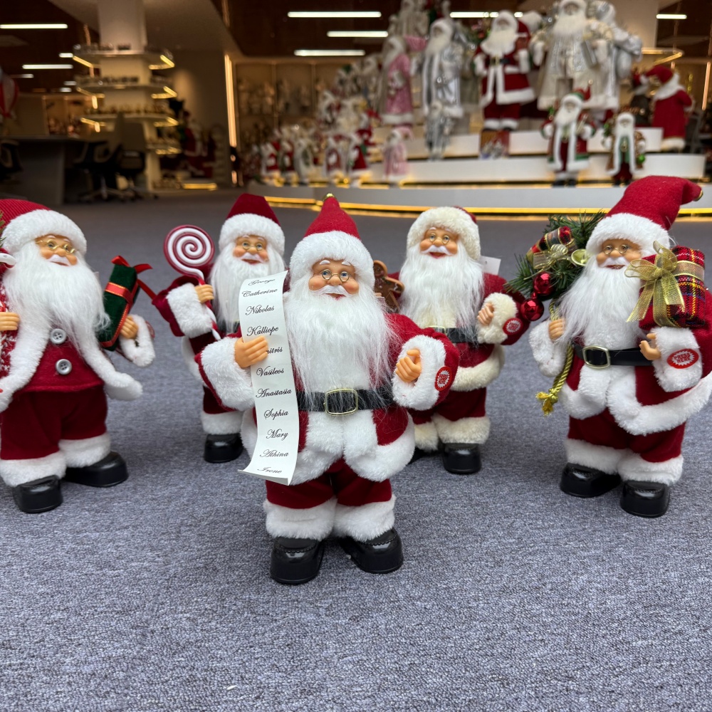 30cm Handmade Musical Dancing Santa Claus Doll Christmas Ornament Tabletop Decoration for Xmas Gifts Home Display Santa Claus