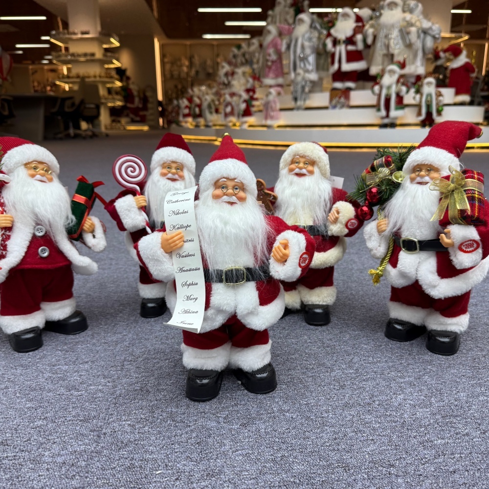 30cm Handmade Musical Dancing Santa Claus Doll Christmas Ornament Tabletop Decoration for Xmas Gifts Home Display Santa Claus