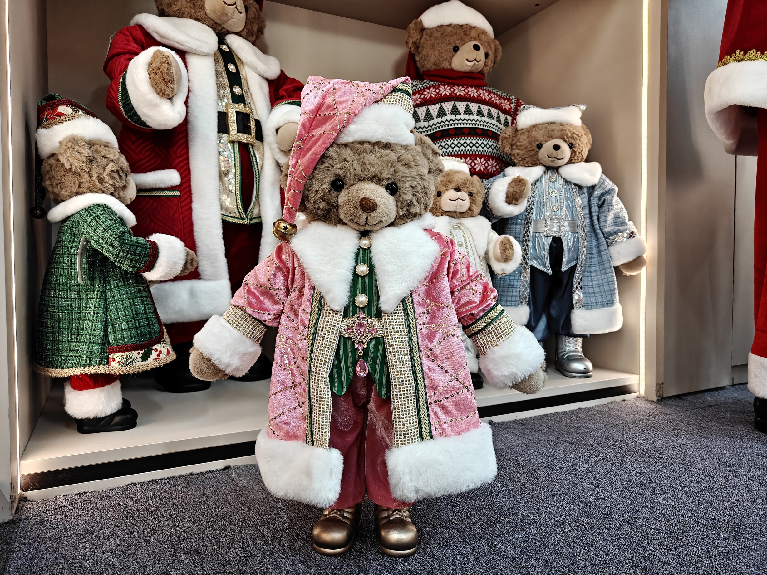 High Quality Luxury Animal Santa Bear Christmas Ornaments Handmade Eco Friendly 50cm