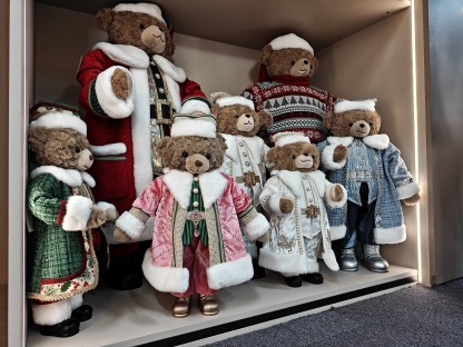 High Quality Luxury Animal Santa Bear Christmas Ornaments Handmade Eco Friendly 50cm