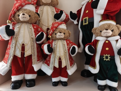 Luxury 50/60/90cm Animal Christmas Santa Bear Eco Friendly Decorations Displaying Gifts Popular Santa