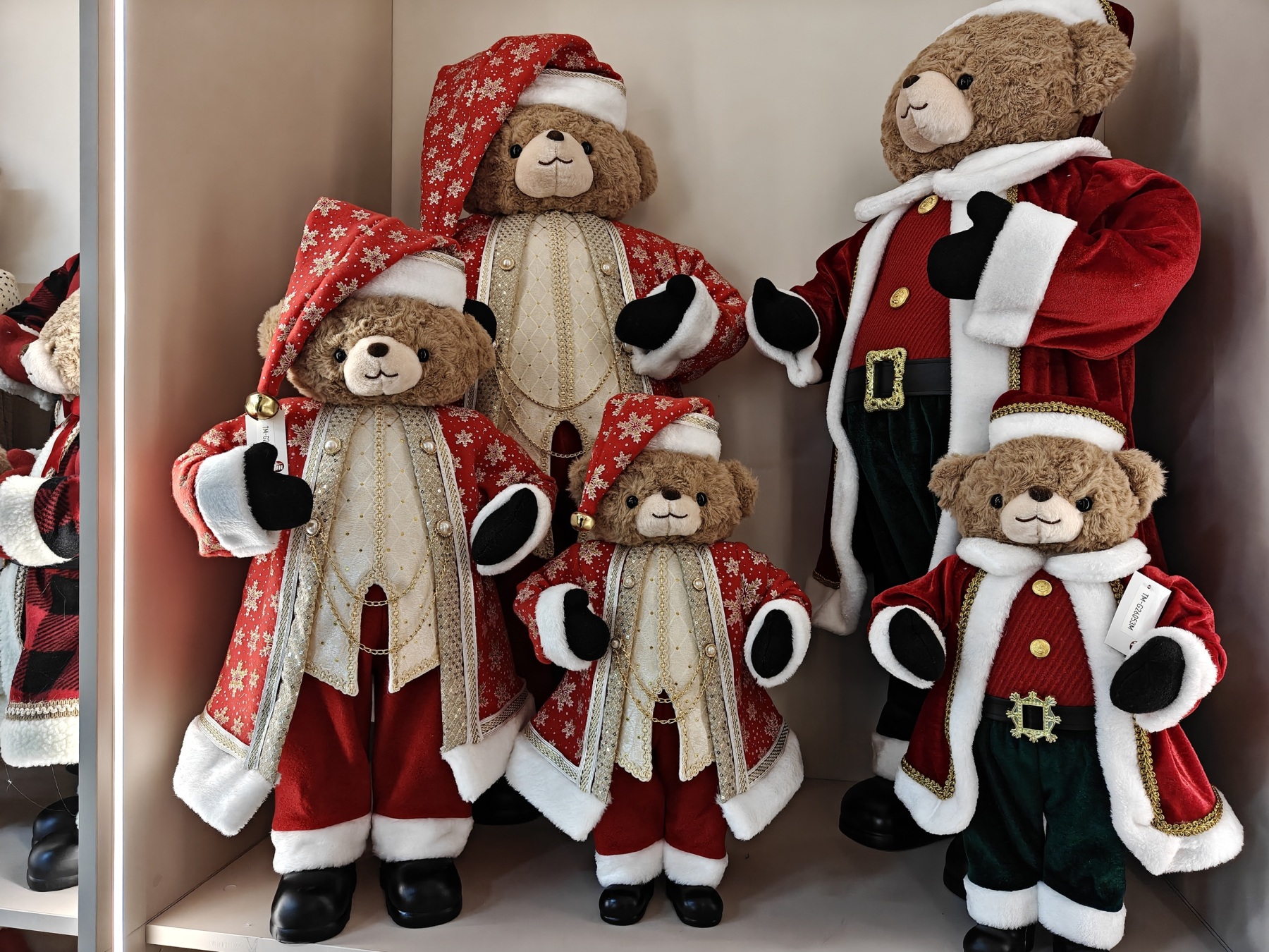 Luxury 50/60/90cm Animal Christmas Santa Bear Eco Friendly Decorations Displaying Gifts Popular Santa