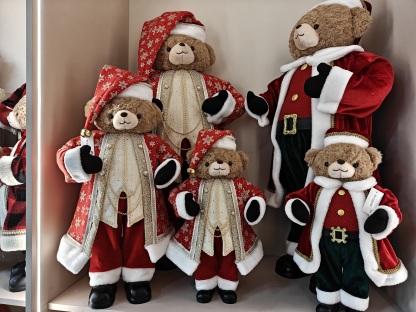 Luxury 50/60/90cm Animal Christmas Santa Bear Eco Friendly Decorations Displaying Gifts Popular Santa