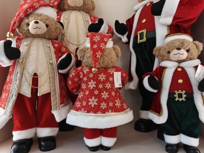 Luxury 50/60/90cm Animal Christmas Santa Bear Eco Friendly Decorations Displaying Gifts Popular Santa