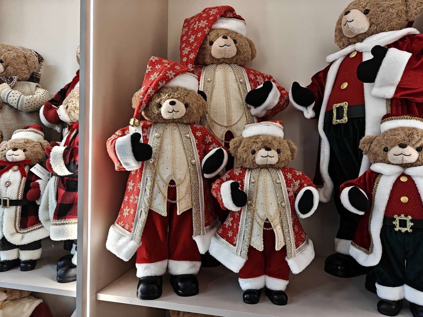 Luxury 50/60/90cm Animal Christmas Santa Bear Eco Friendly Decorations Displaying Gifts Popular Santa