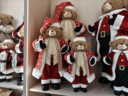 Luxury 50/60/90cm Animal Christmas Santa Bear Eco Friendly Decorations Displaying Gifts Popular Santa