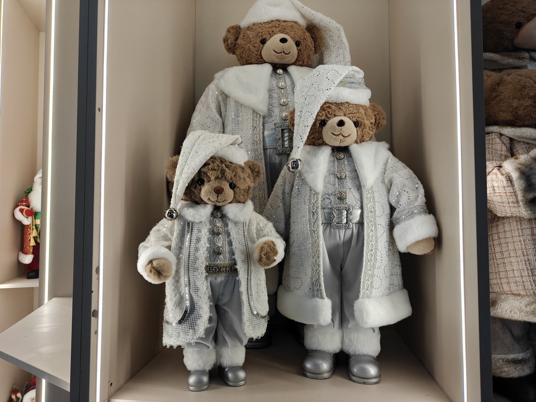 Luxury Christmas 50/60/90cm Santa Bear Santa Claus Plush Doll Handicraft Eco-Friendly Home Decoration Ornaments