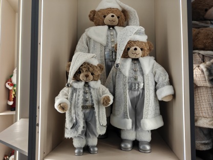 Luxury Christmas 50/60/90cm Santa Bear Santa Claus Plush Doll Handicraft Eco-Friendly Home Decoration Ornaments