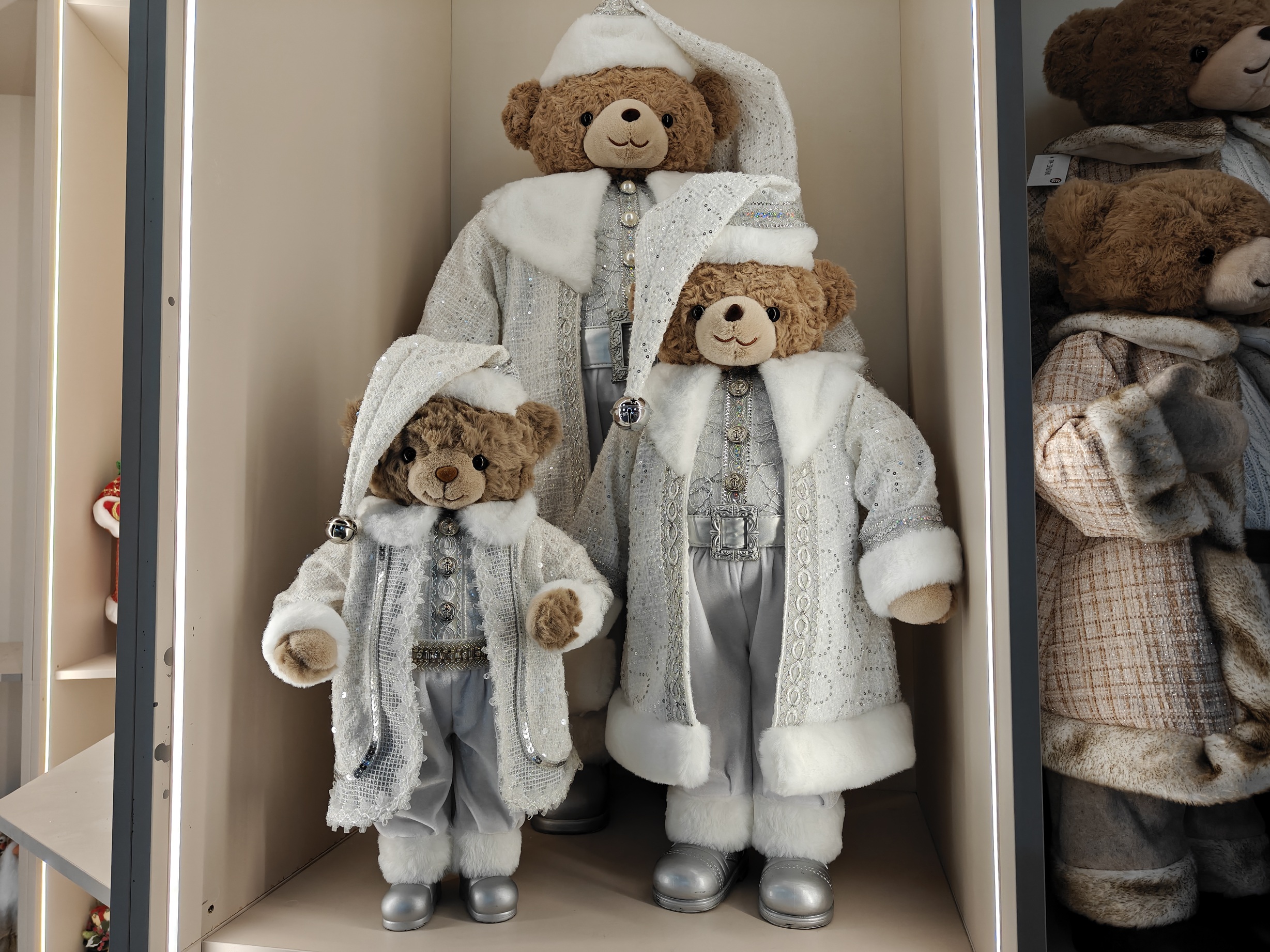 Luxury Christmas 50/60/90cm Santa Bear Santa Claus Plush Doll Handicraft Eco-Friendly Home Decoration Ornaments