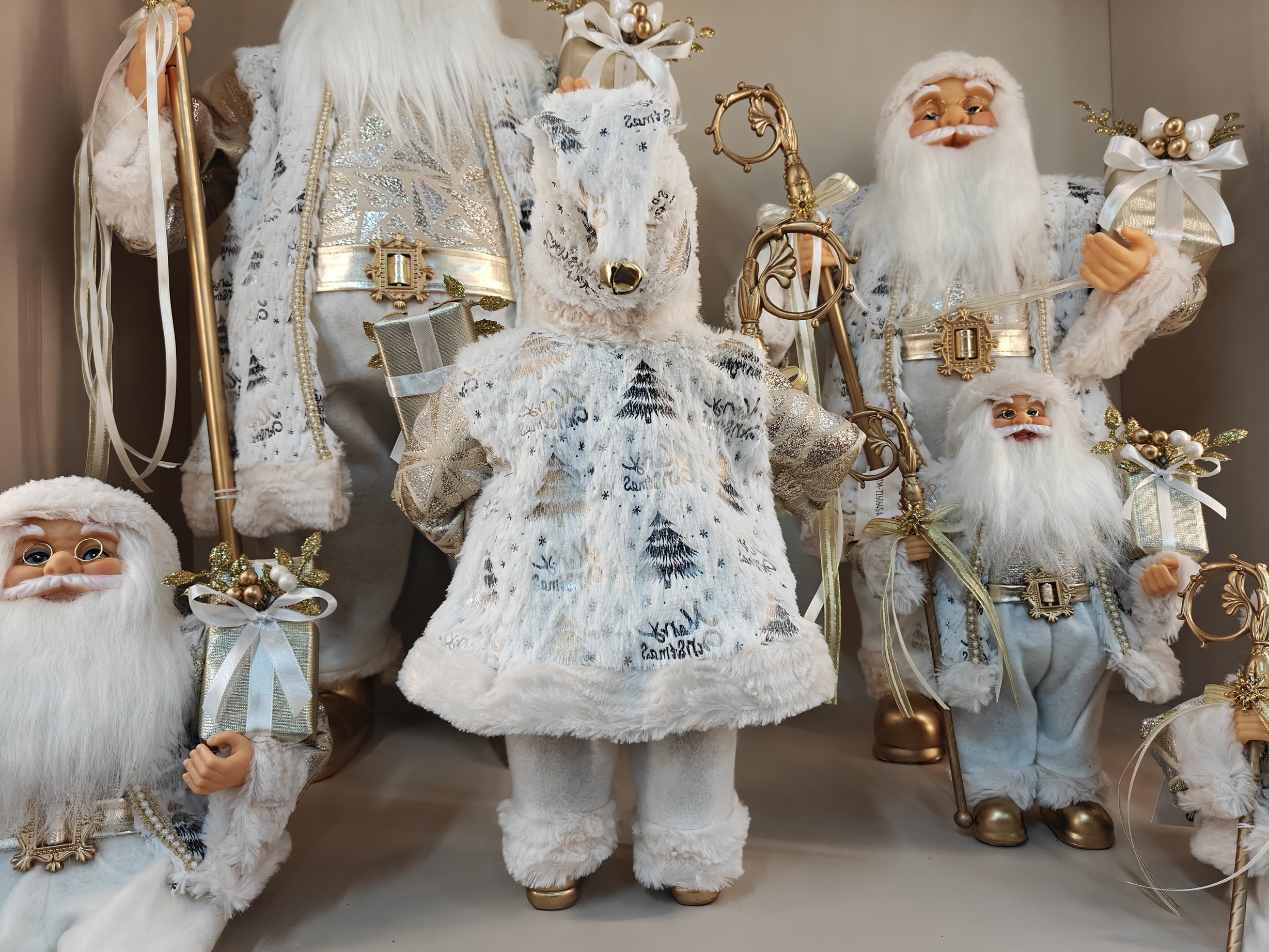 30~80cm Luxury Santa Claus Plush Ornaments Christmas Home Decoration Handicraft