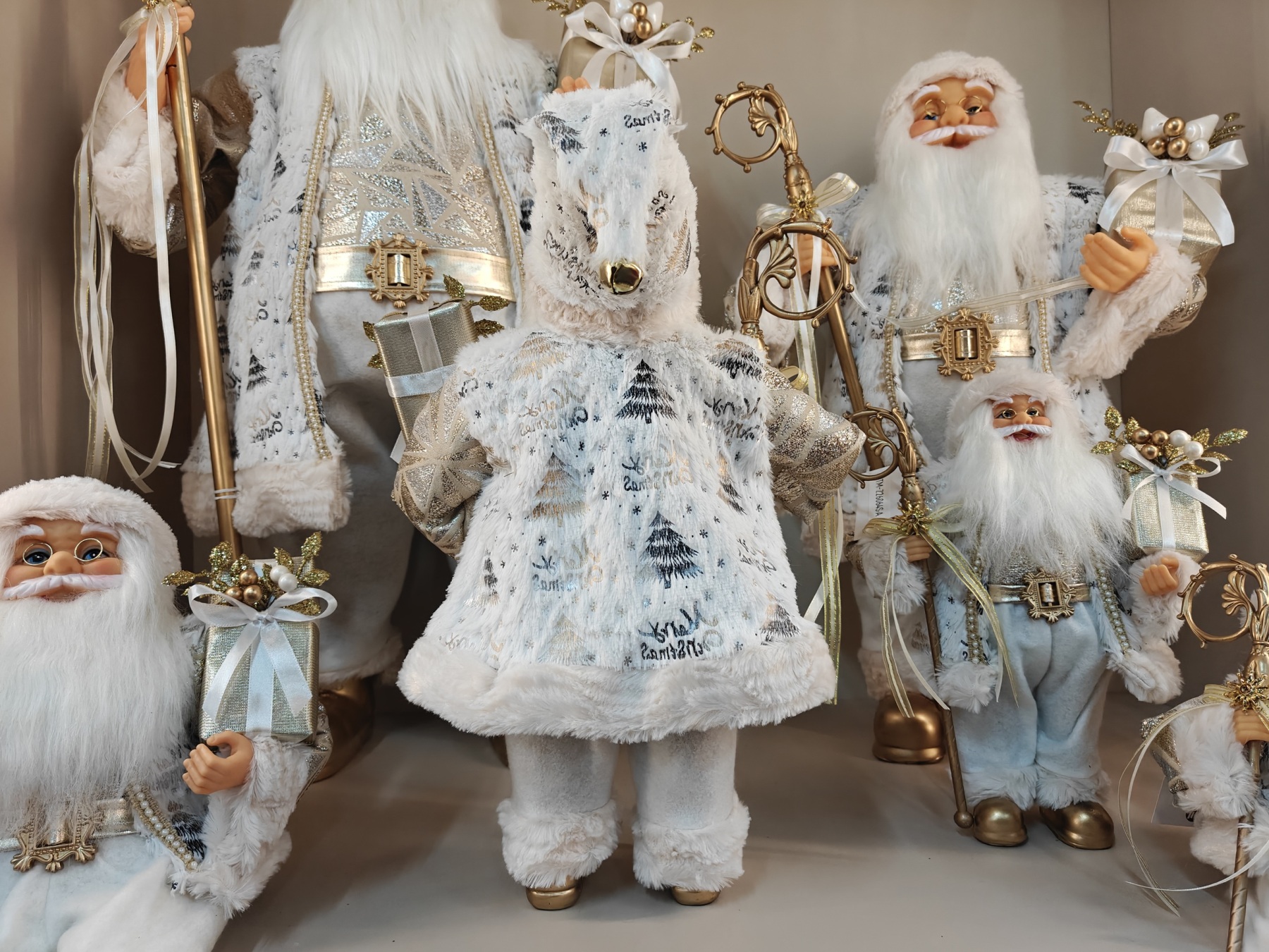 30~80cm Luxury Santa Claus Plush Ornaments Christmas Home Decoration Handicraft