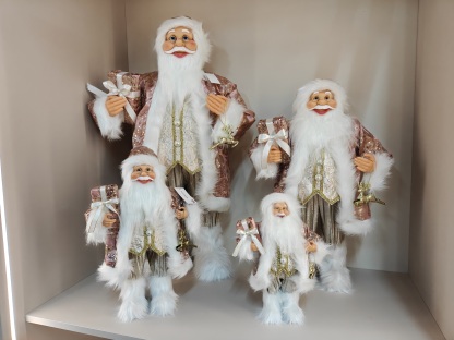30-80cm Christmas Large Santa Claus Dolls Ornaments Standing Santa Figurine Doll Christmas Luxury Home Decoration Santa Claus