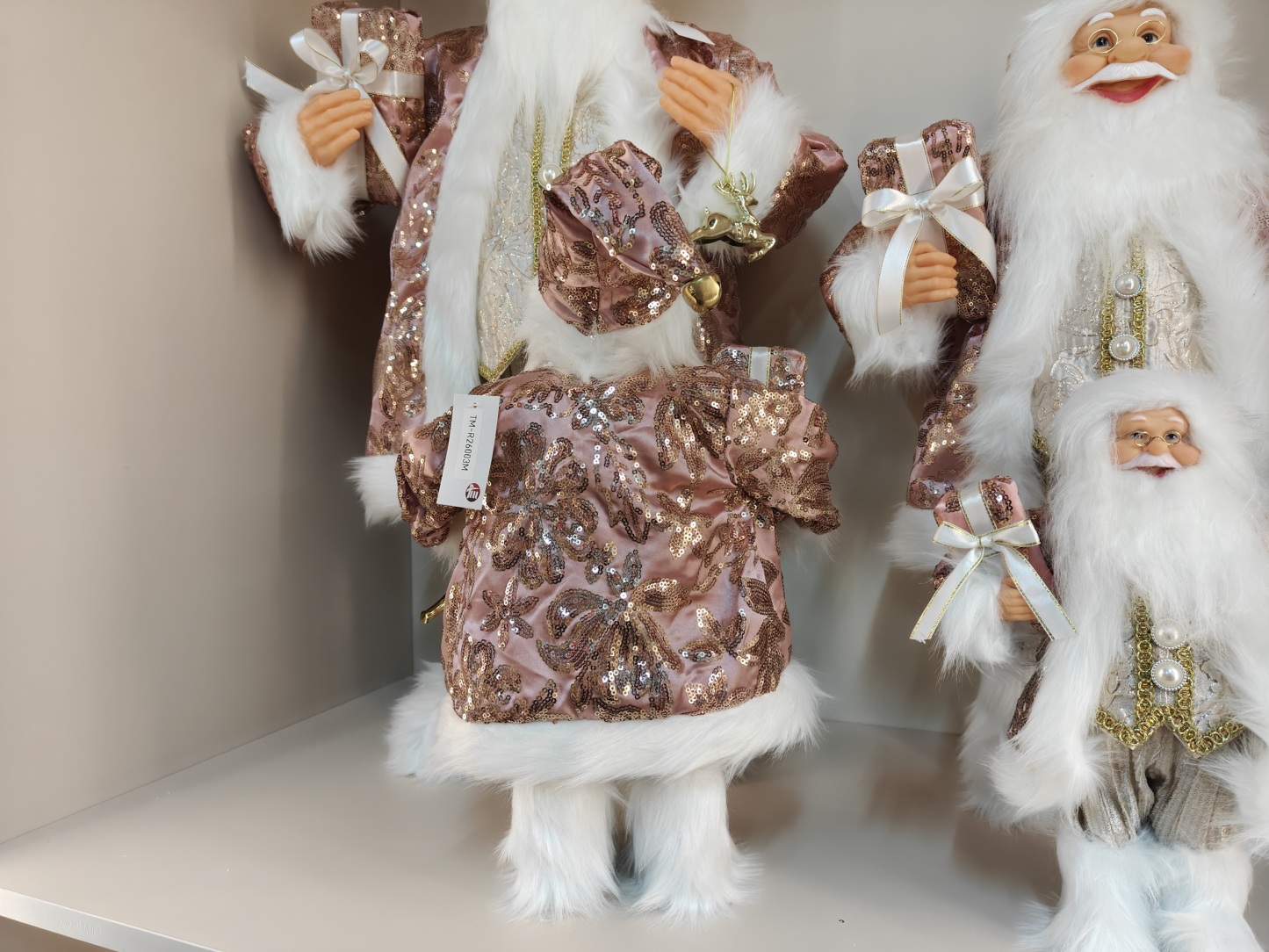 30-80cm Christmas Large Santa Claus Dolls Ornaments Standing Santa Figurine Doll Christmas Luxury Home Decoration Santa Claus