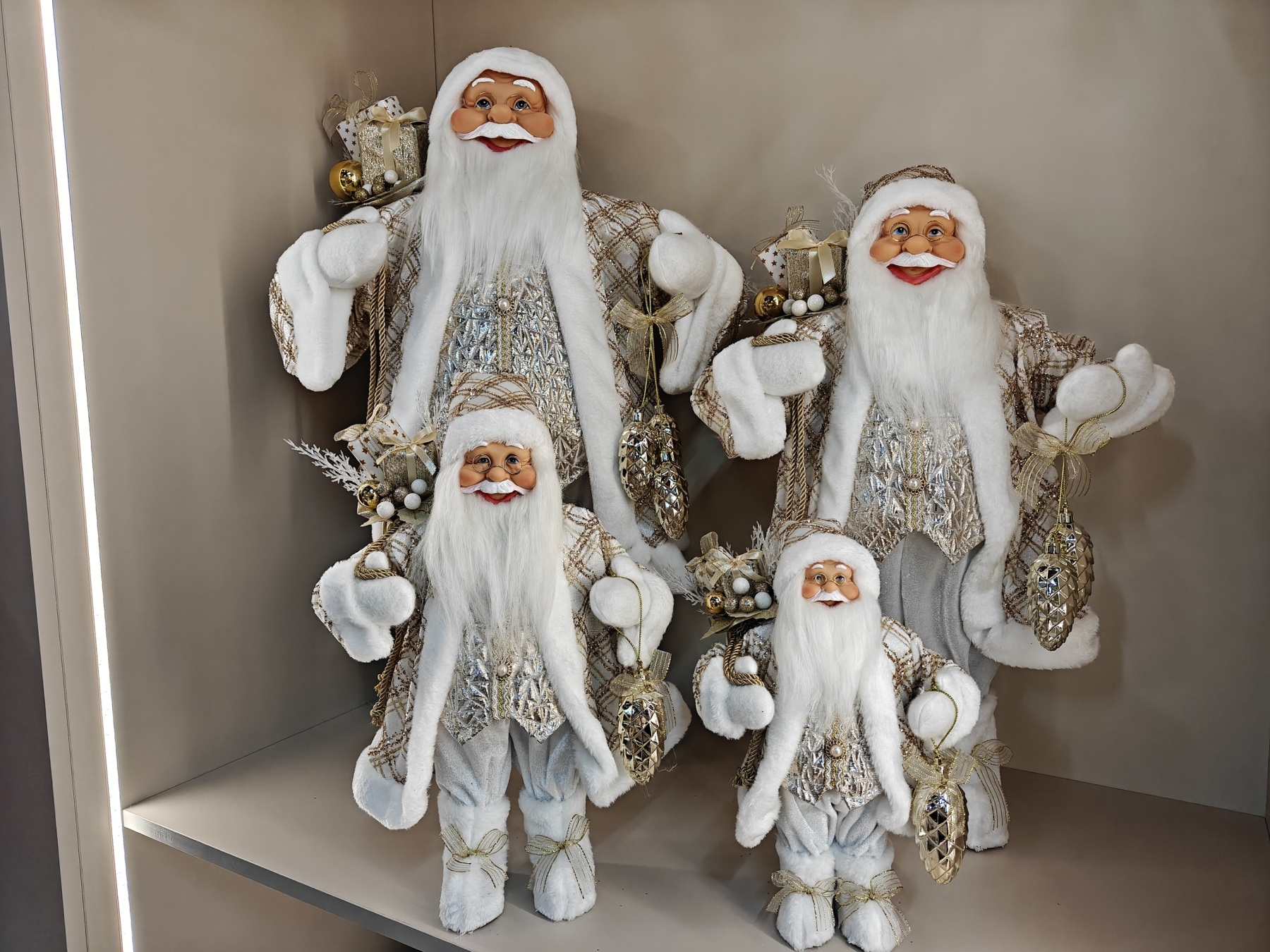 Xmas Luxury Navidad 30/40/60/80cm Standing Santa Claus Doll Figurines Christmas Large Decoration Christmas Santa Claus