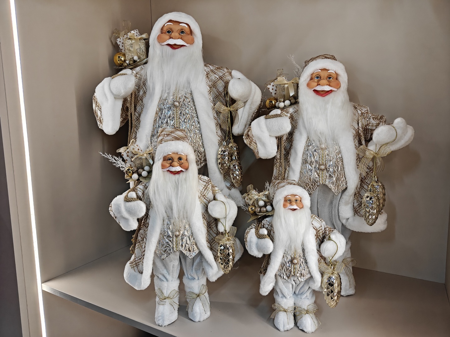 Xmas Luxury Navidad 30/40/60/80cm Standing Santa Claus Doll Figurines Christmas Large Decoration Christmas Santa Claus