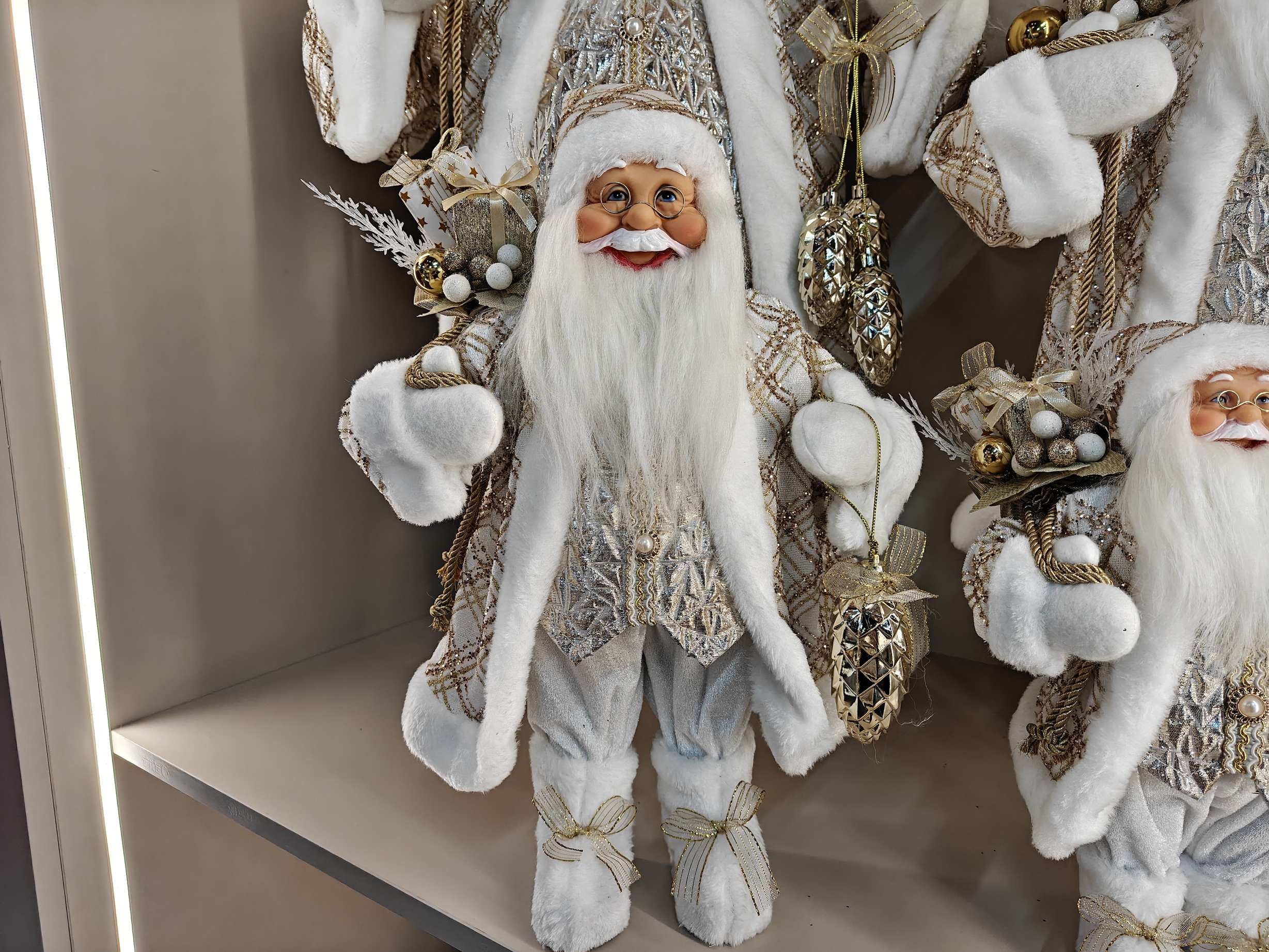 Xmas Luxury Navidad 30/40/60/80cm Standing Santa Claus Doll Figurines Christmas Large Decoration Christmas Santa Claus
