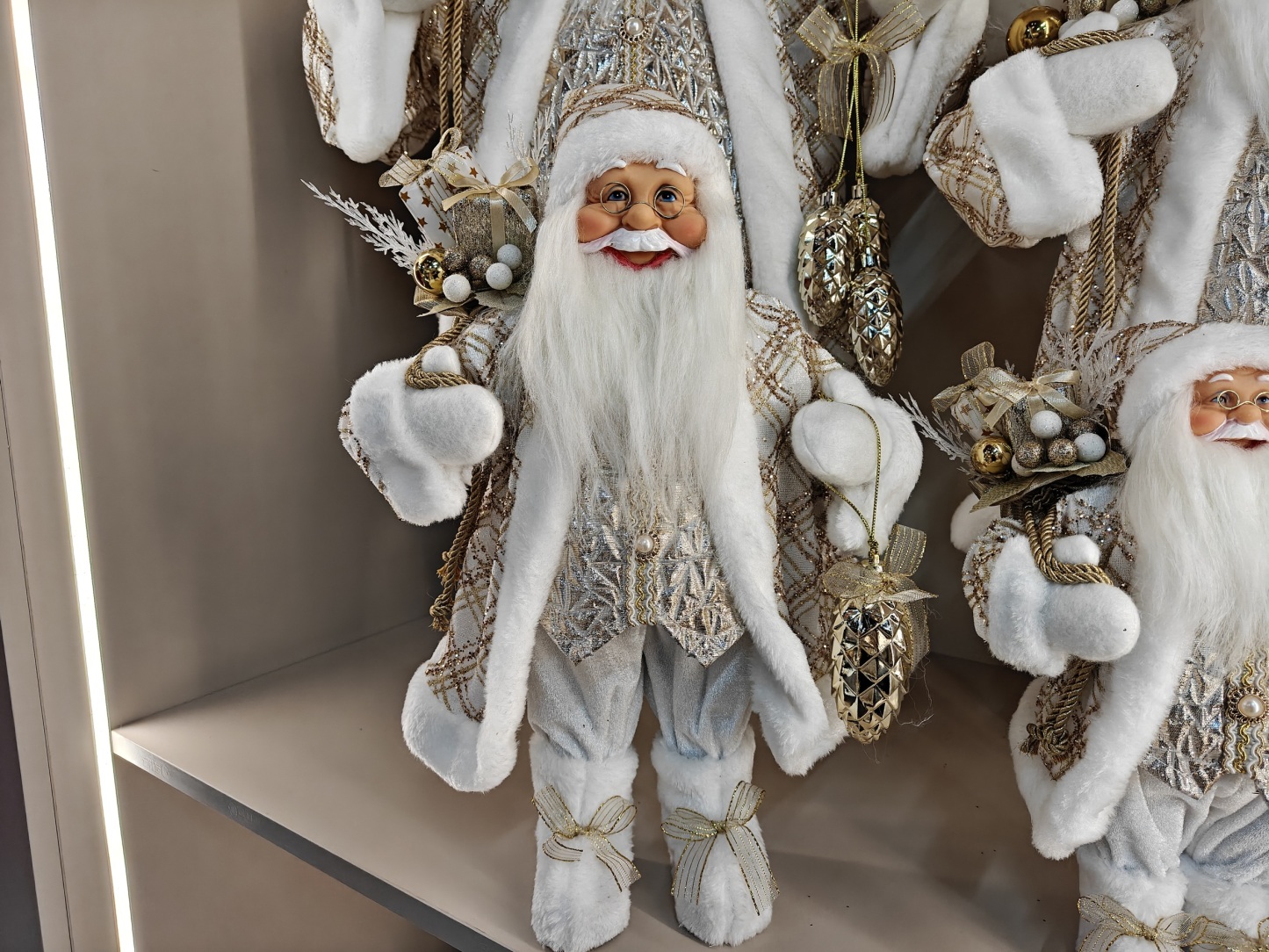 Xmas Luxury Navidad 30/40/60/80cm Standing Santa Claus Doll Figurines Christmas Large Decoration Christmas Santa Claus