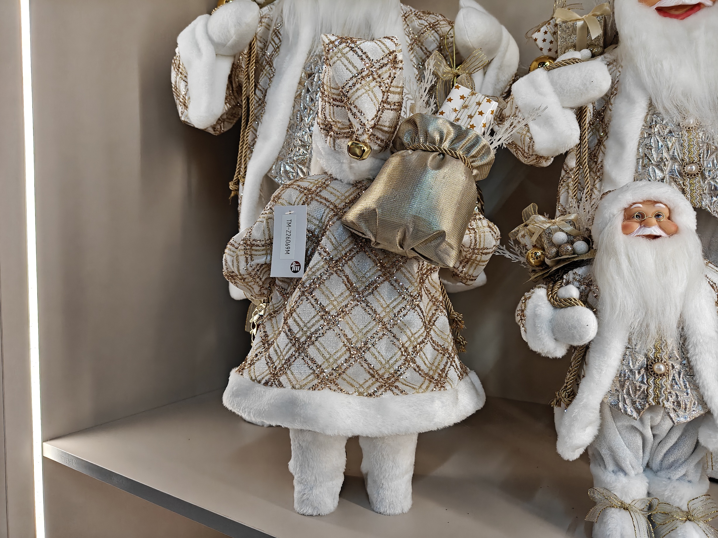 Xmas Luxury Navidad 30/40/60/80cm Standing Santa Claus Doll Figurines Christmas Large Decoration Christmas Santa Claus